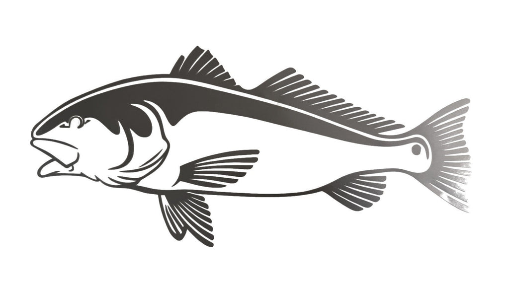 Red drum redfish cut vinyl decal, 9 inch, detailed fins and scales