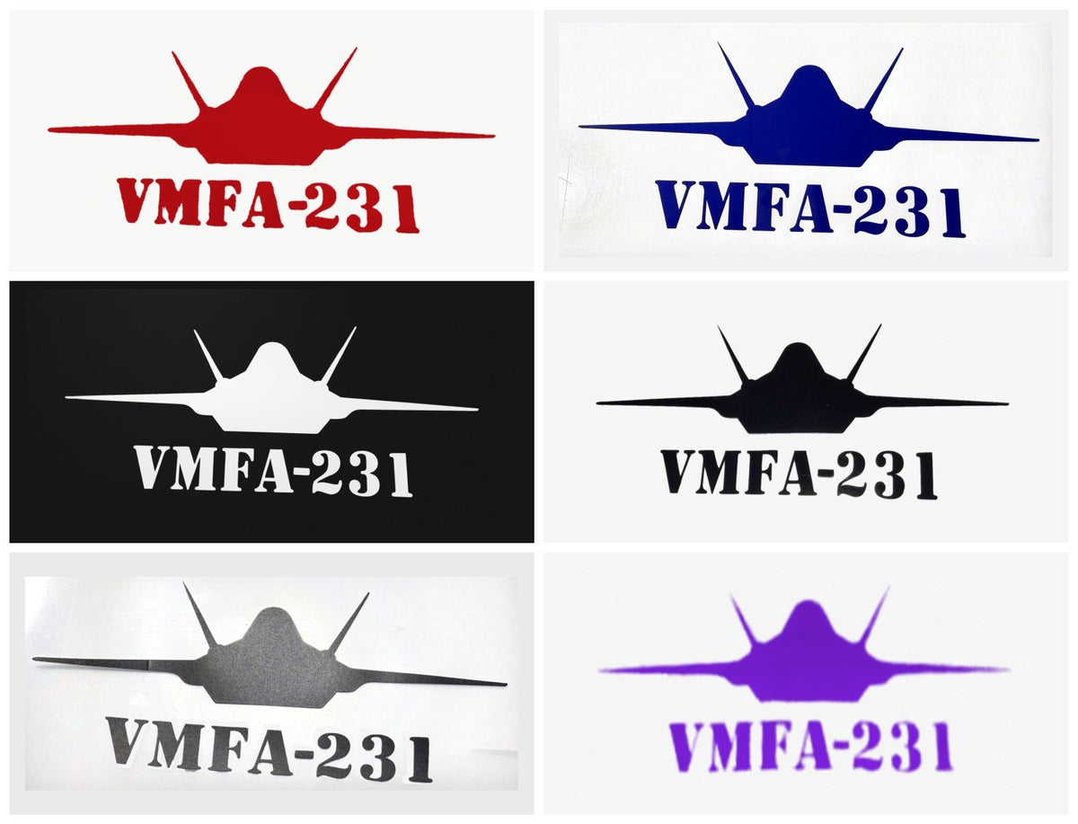 F-35 VMFA-231 Ace of Spades squadron decals in six colors