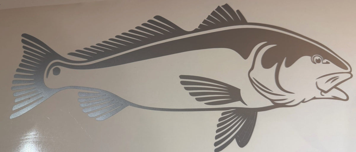 Red drum redfish cut vinyl decal, 9 inch, detailed fins and scales
