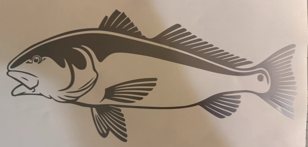Red drum redfish cut vinyl decal, 9 inch, detailed fins and scales