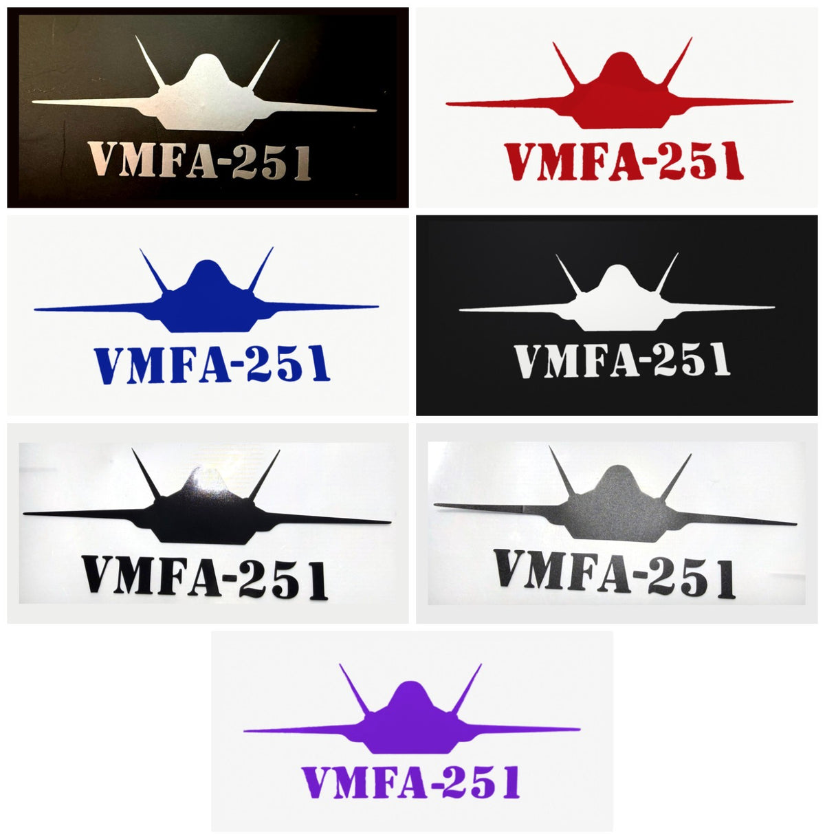 F-35 VMFA-251 Thunderbolts squadron decals in seven colors